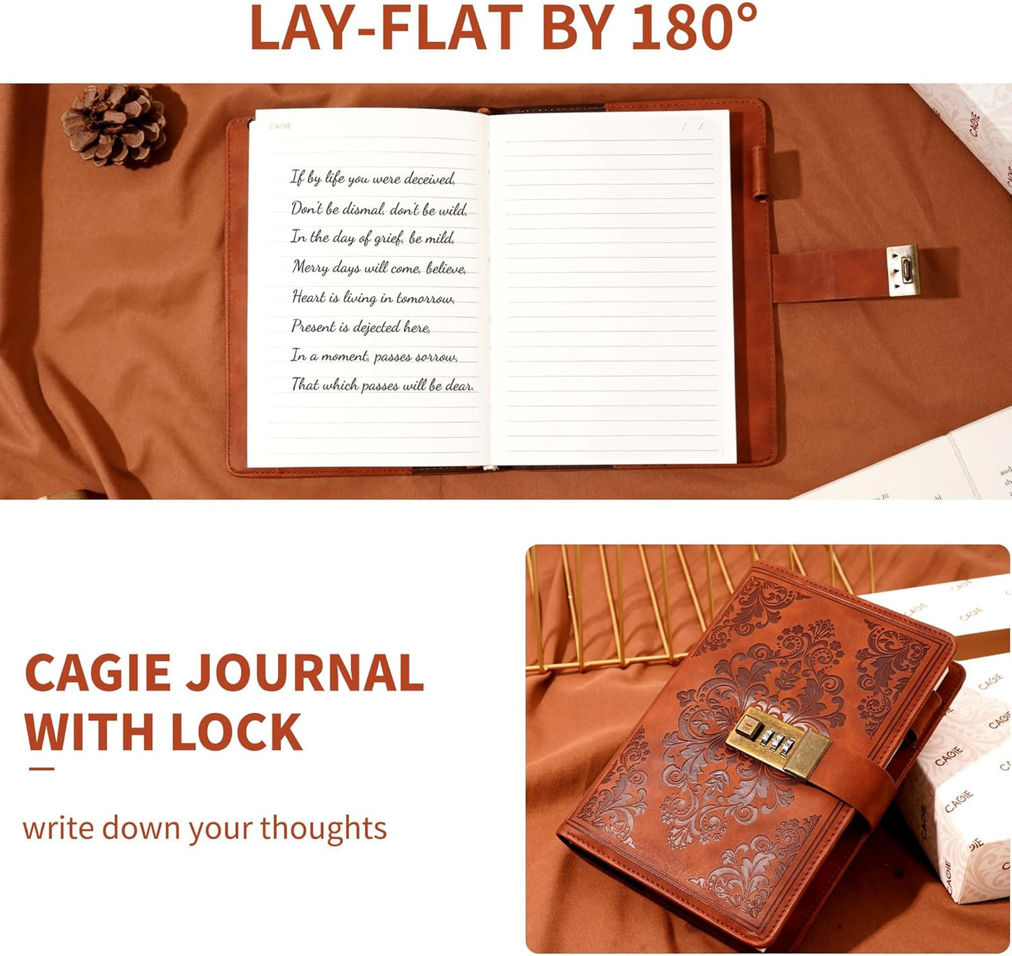 Retro Embossed Lock Diary A5