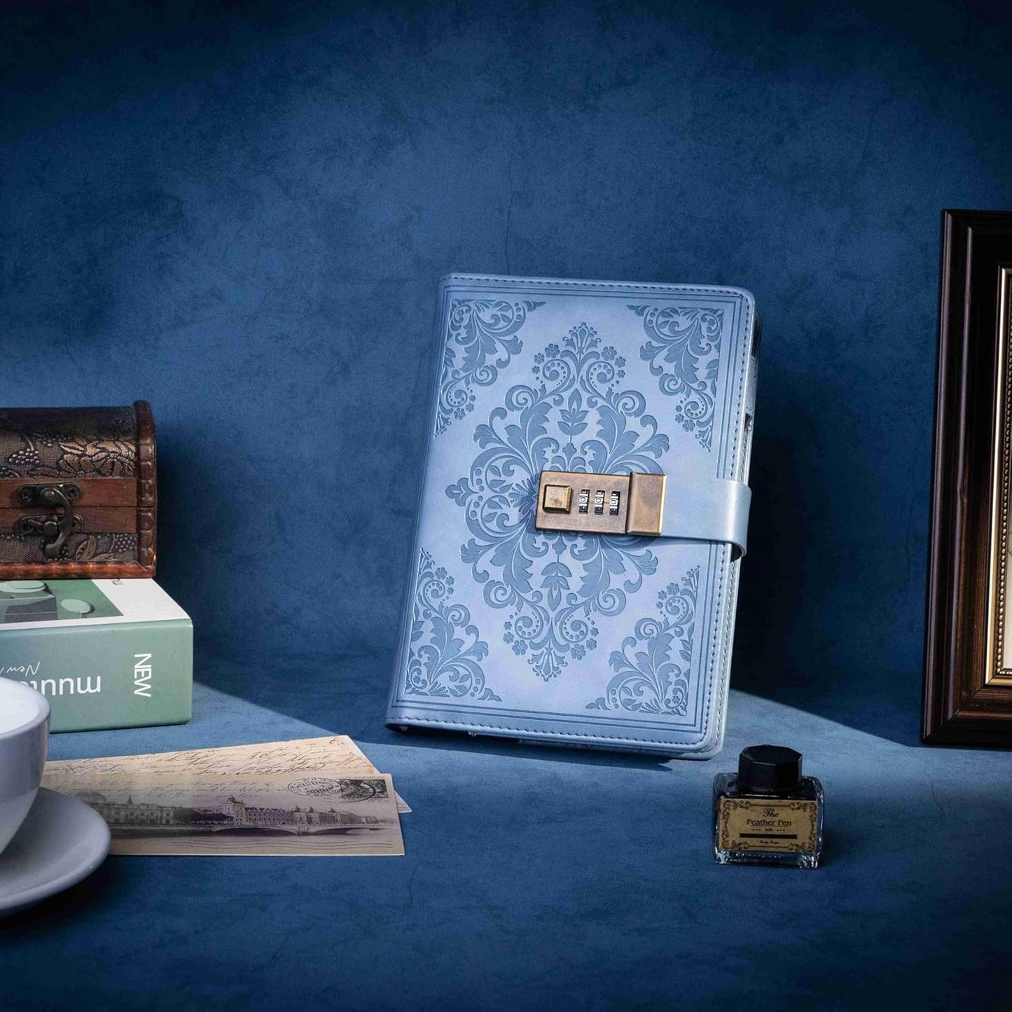 Retro Embossed Lock Diary A5